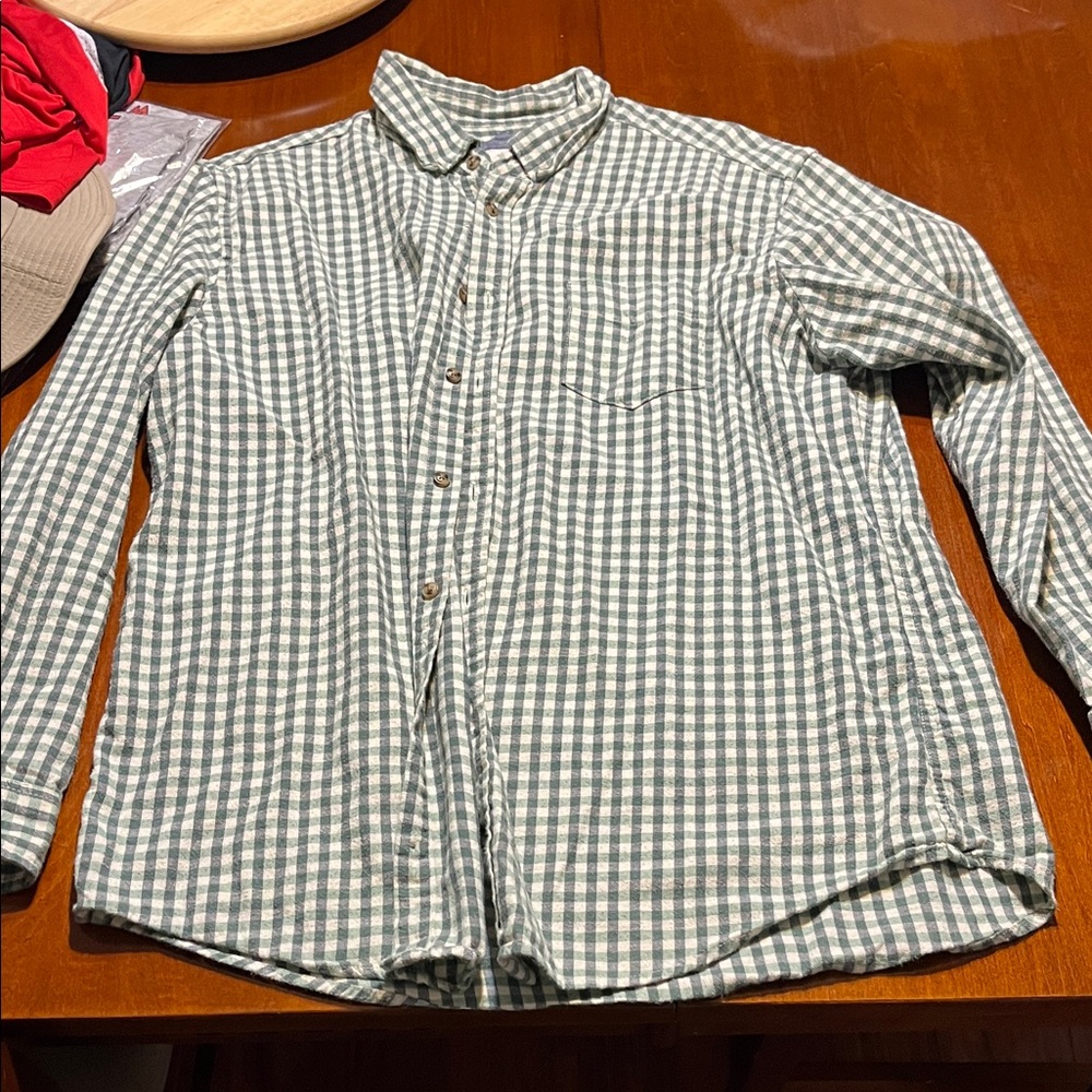 Merona Men's Green Plaid Button-Down Shirt
